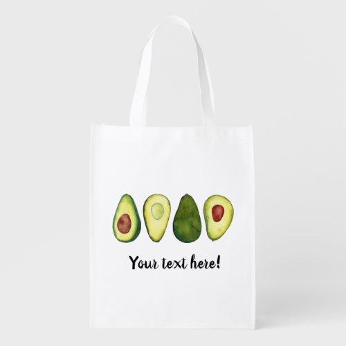 Watercolor Sliced Avocado  Tote Bag