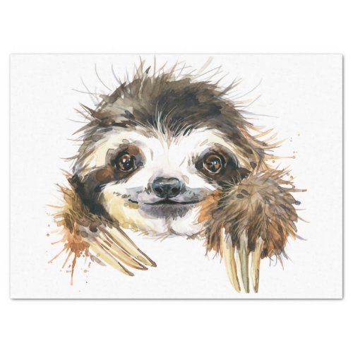 Watercolor Sloth Decoupage Tissue Paper