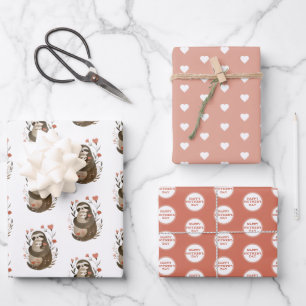 Watercolor Sloth Illustration Happy Mother's Day Wrapping Paper Sheets