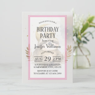 Watercolor Sloth Moon Crown Invitation