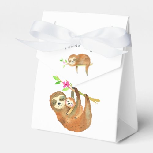 Watercolor Sloth themed Baby Shower Favor Boxes