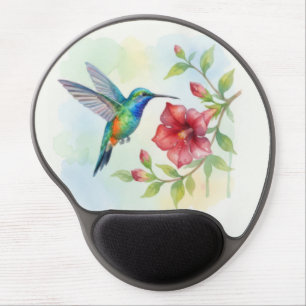 Watercolor Small Hummingbird Gel Mouse Pad