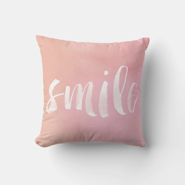 Watercolor Smile 16" x 16" Throw Pillow (Front)