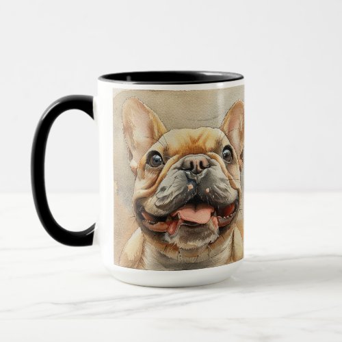 Watercolor Smiling French Bulldog Mug