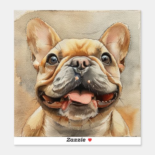 Watercolor Smiling French Bulldog Sticker