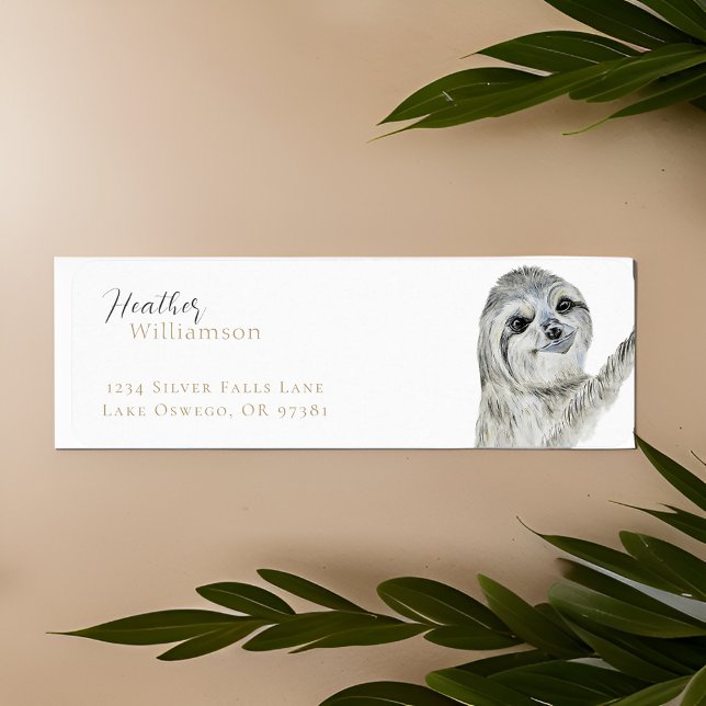 Watercolor Smiling Sloth Label (Creator Uploaded)