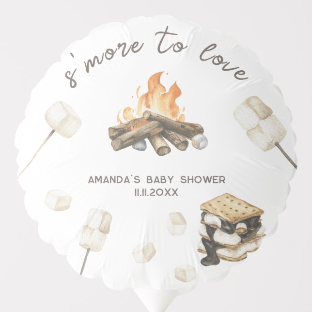 Watercolor S'more Baby Shower  Balloon (Front)