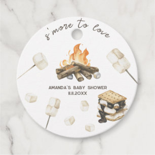 Watercolor S'more Baby Shower Favor Tags
