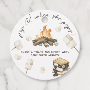 Watercolor S'more Baby Shower - Pop it Favor Tags