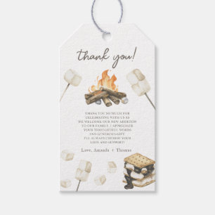 Watercolor S'more Baby Shower Thank you Gift Tags