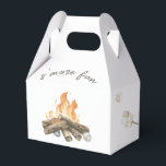 Watercolor S'more Campfire 1st Birthday Favor Boxes<br><div class="desc">Watercolor a bonfire,  marshmallows on sticks,  cookie sandwich. Campfire in the woods.</div>