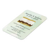 Watercolor S'mores Green Save the Date Magnet (Left Side)