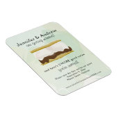 Watercolor S'mores Green Save the Date Magnet (Right Side)