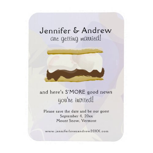 Watercolor Smores Purple Save the Date Magnet