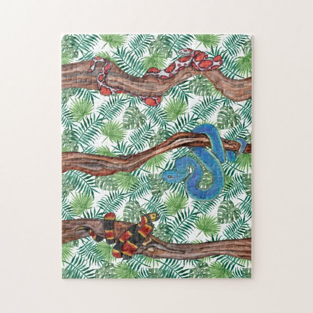 Watercolor Snake Lover Python Boa pets  Jigsaw Puzzle (Vertical)