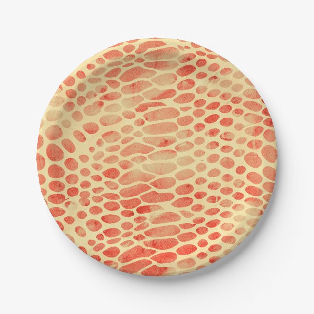 Watercolor Snake Print Paper Plates (Front)