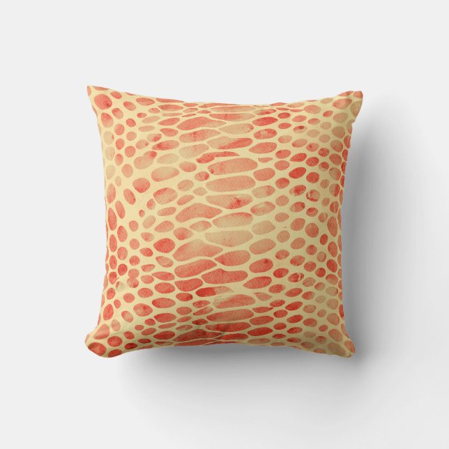 Watercolor Snake Print Throw Pillow (Front)