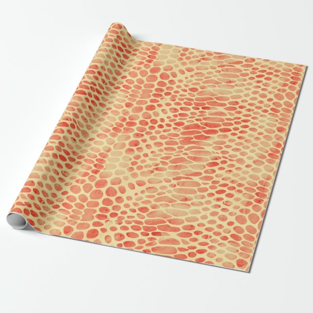 Watercolor Snake Print Wrapping Paper (Unrolled)
