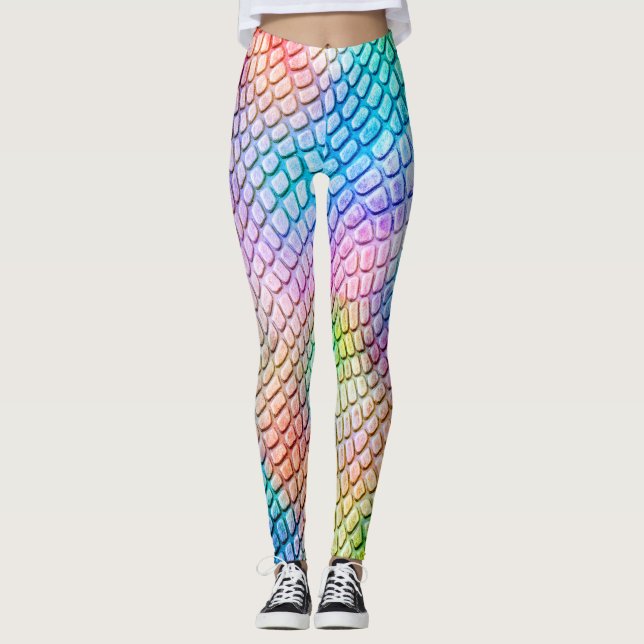Watercolor Snakeskin Leggings (Front)