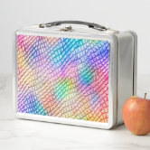 Colorful Snakes Python Reptile Pattern Monogram Metal Lunch Box