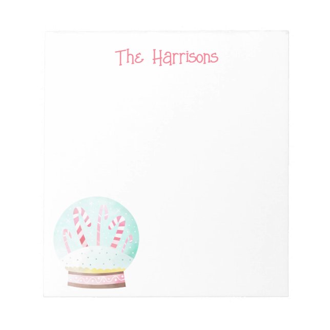 Watercolor Snow Globe Christmas Notepad (Front)