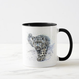 Watercolor Snow Leopard Combo Mug