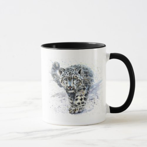 Watercolor Snow Leopard Combo Mug