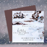 Watercolor Snow Winter Mountains Elegant Birthday Invitation<br><div class="desc">Invite guests to your Birthday Celebration with this stylishly formal and elegant invitation designed with a hand-painted snowy mountain landscape. Completely customizable for any Birthday Milestone.</div>