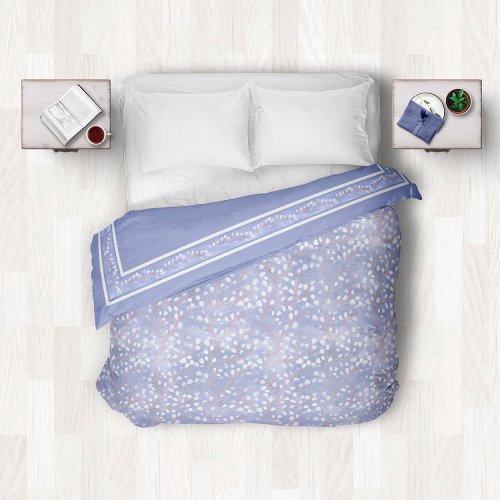 Watercolor Snowdrops and Border Periwinkle ID726 Duvet Cover