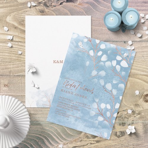 Watercolor Snowdrops Bridal Shower Blue ID726 Invitation