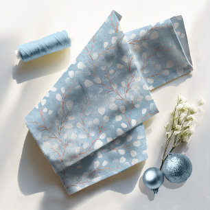 Watercolor Snowdrops Dusty Blue/Copper ID726 Fabric