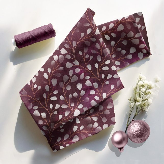 Watercolor Snowdrops Plum/Copper ID726 Fabric (Creator Uploaded)