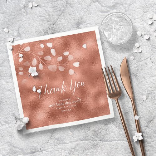 Watercolor Snowdrops Wedding Copper ID726 Napkins