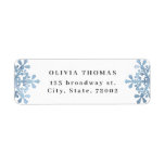 Watercolor Snowflake Blue Christmas Return Address Label<br><div class="desc">Personalized Christmas return address labels feature decorative watercolor blue snowflake on both sides,   modern and trendy.</div>