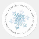 Watercolor Snowflake Return Address Label at Zazzle
