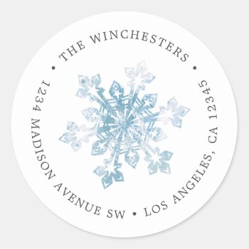 Watercolor Snowflake Return Address Label by PinkMoonPaperie at Zazzle