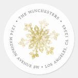 Watercolor Snowflake Return Address Label at Zazzle