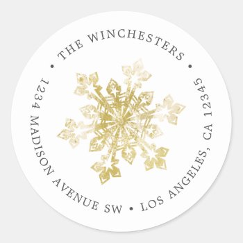 Watercolor Snowflake Return Address Label by PinkMoonPaperie at Zazzle