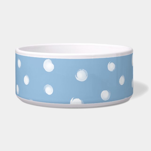 Watercolor Snowflakes Blue Pattern Bowl (Front)