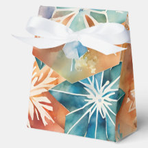 Watercolor Snowflakes Christmas Favor Gift Box