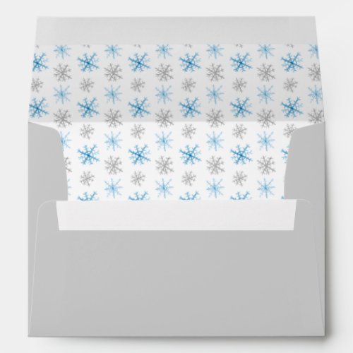 Watercolor Snowflakes Christmas Return Address Envelope