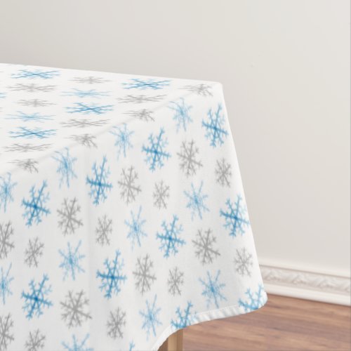 Watercolor Snowflakes Christmas Tablecloth