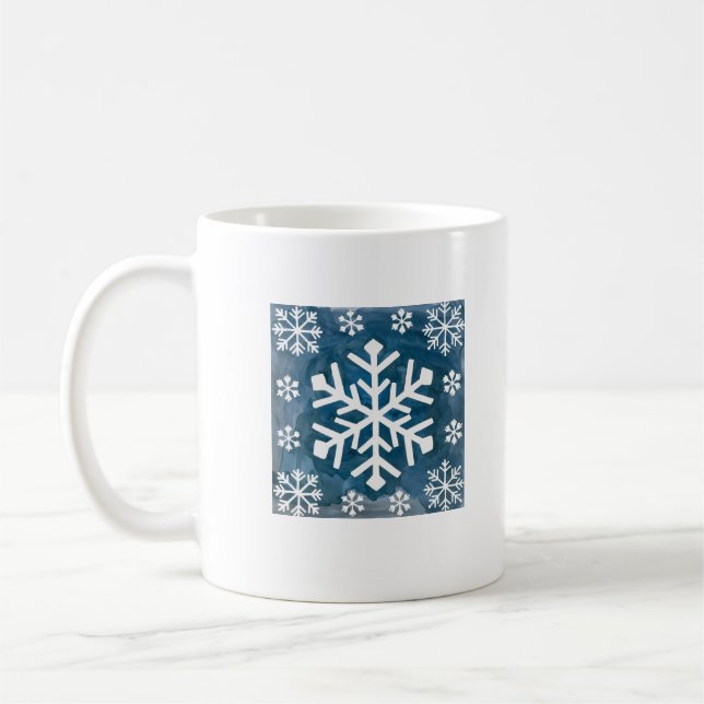 Watercolor Snowflakes Coffee Mug (Left)