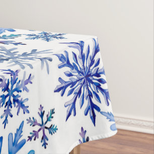 Watercolor Snowflakes Pattern Tablecloth