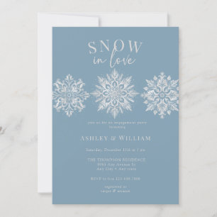 Watercolor Snowflakes    Script Engagement Party Invitation