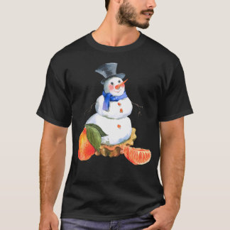 Watercolor Snowman Christmas Illustration T-Shirt