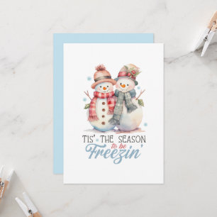 Watercolor Snowman  Invitation