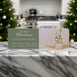Watercolor Snowman Merry Christmas Return Address Label<br><div class="desc">A hand-painted watercolor vintage candy snowman on a charming Christmas holiday return address label</div>
