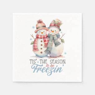 Watercolor Snowman  Napkins