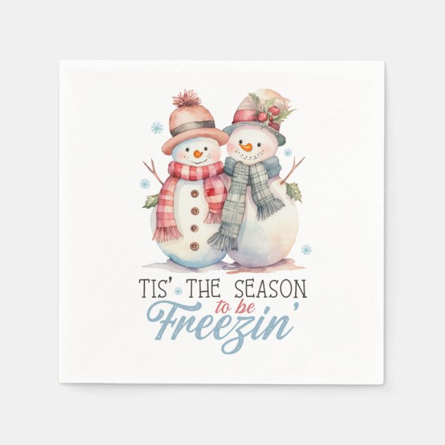 Watercolor Snowman  Napkins (Front)